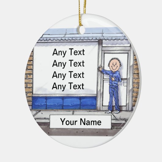 Winkelfront - Mannelijk Keramisch Ornament (Links)