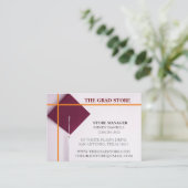 Winkelier Sinaasappel & Wijnkleur Graduation Cap Visitekaartje (Staand voorkant)