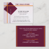 Winkelier Sinaasappel & Wijnkleur Graduation Cap Visitekaartje (Voorkant / Achterkant)