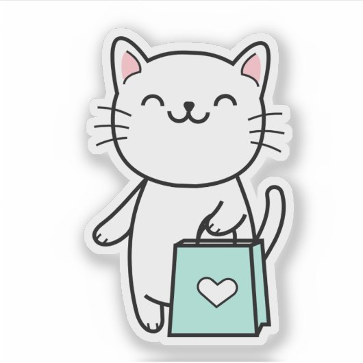 Winkelkat Sticker (Voorkant)