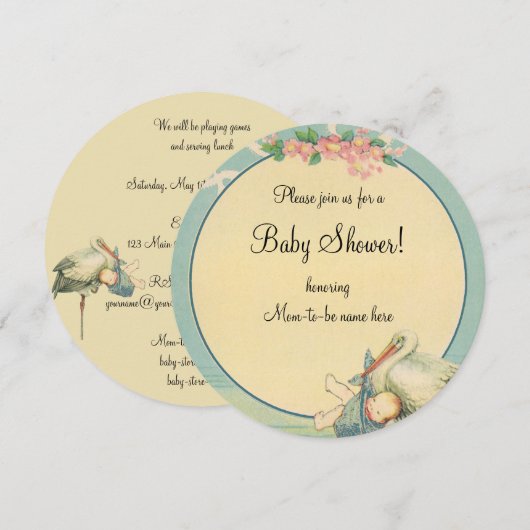  winkelkind Blue Blanket Baby shower Kaart (Voorkant / Achterkant)