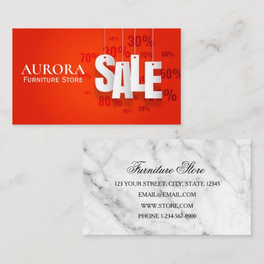 Winkelkorting Verkoop Visitekaartje (Voorkant / Achterkant)