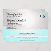 Winkelkredietkaart Zoete 16 Feestje Kaart (Voorkant / Achterkant)