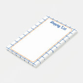 Winkellijst Blauw Sinaasappel Vierkant Raster Boho Post-it® Notes (Schuin)