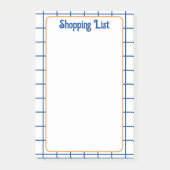 Winkellijst Blauw Sinaasappel Vierkant Raster Boho Post-it® Notes (Voorkant)