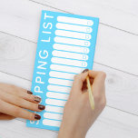 Winkellijst Bright Blue Magnetisch Notitieblok<br><div class="desc">Blauw boodschappenlijstje magnetisch notitieblok met selectievakjes. Een handig boodschappenlijstje notitieblok om op je bureau te poppen of aan de koelkastdeur te plakken. Vul in,  scheur af en check je items in de supermarkt. Niet meer te vergeten boodschappen!</div>