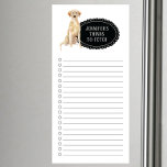 Winkellijst labrador Retriever Magnetisch Notitieblok<br><div class="desc">Schattige dingen om een labrador Retriever hond te halen met een zwart karton lijst dat gepersonaliseerd is met jouw naam.</div>