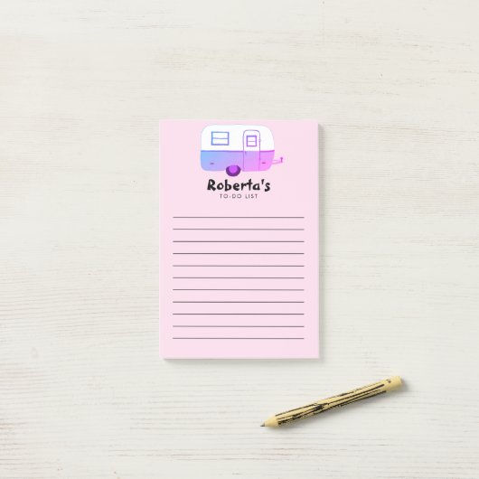  winkellijst voor Camper-aanhangwagen Post-it® Notes (Op bureau)