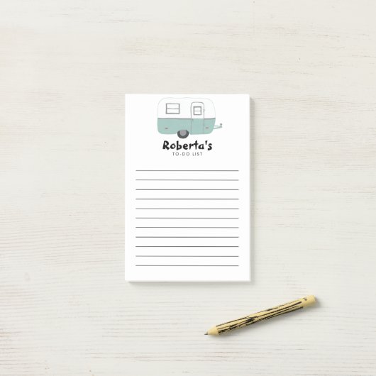  winkellijst voor Camper-aanhangwagen Post-it® Notes (Op bureau)