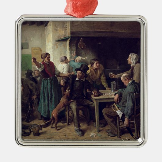 Winkelmaandag 1858 metalen ornament (Voorkant)