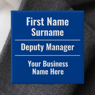 Winkelmanager of Winkelwerknemer Vierkante Button 5,1 Cm