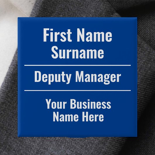 Winkelmanager of Winkelwerknemer Vierkante Button 5,1 Cm