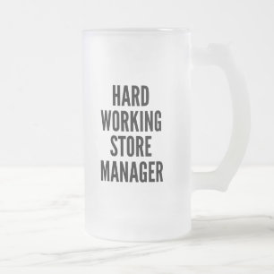 Winkelmanager voor hard werken matglas bierpul