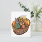 Winkelmand met voedingsmiddelen, groenten en fruit briefkaart (Staand voorkant)