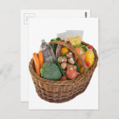 Winkelmand met voedingsmiddelen, groenten en fruit briefkaart (Voorkant / Achterkant)
