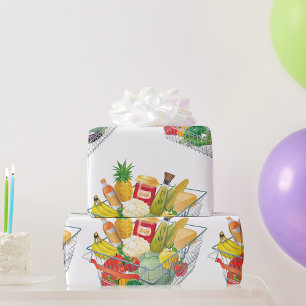 Winkelmandje voor supermarkten cadeaupapier