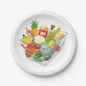 Winkelmandje voor supermarkten papieren bordje (Voorkant)