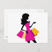 winkelmeisje met tassen briefkaart (Voorkant / Achterkant)