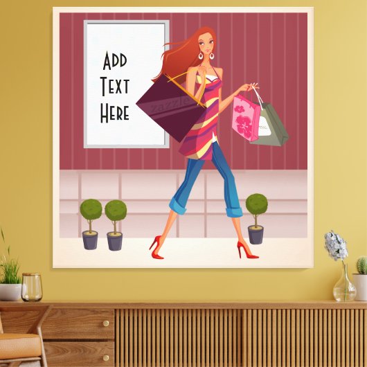 Winkelmeisje verpakt canvas (Insitu (Woonkamer))