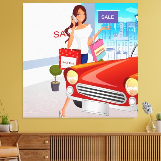 Winkelmeisje verpakt canvas (Insitu (Woonkamer))