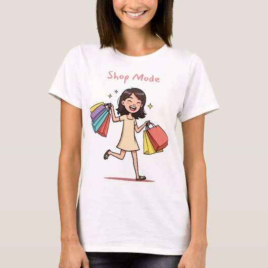 Winkelmodus shoppingliefhebber t-shirt (Voorkant)