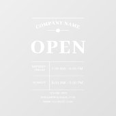  winkelnaam en openingstijden van bedrijven raamsticker (Vel)