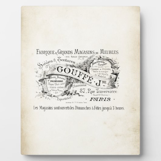 Winkelnaam van Franse afdeling Fotoplaat (Voorkant)