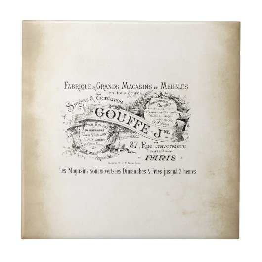 Winkelnaam van Franse afdeling Tegeltje (Voorkant)