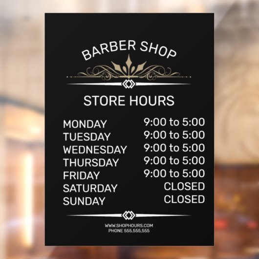 Winkelopeningstijden bordkappers raamsticker (Vel 2)