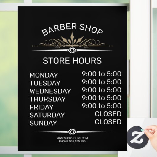 Winkelopeningstijden bordkappers raamsticker (Huis)
