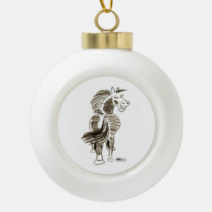 Winkelpaard goed luck! keramische bal ornament