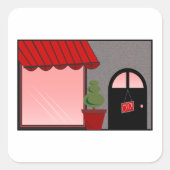 Winkelplein winkelwinkel, ticker vierkante sticker (Voorkant)