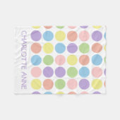 Winkelpoka Dots op White Personalized Fleece Deken (Voorkant (Horizontaal))