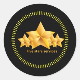 Winkelpromotie accessoires Vijfsterren Diensten Ronde Sticker