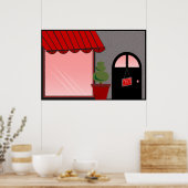 Winkelpui Decoratie Rood Zwarte Topiary Open (Keuken)