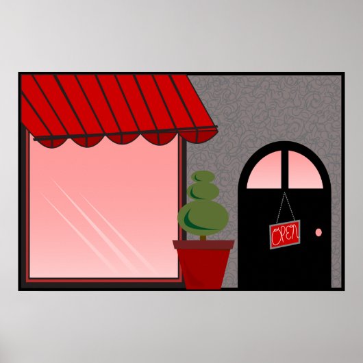 Winkelpui Decoratie Rood Zwarte Topiary Open (Voorkant)