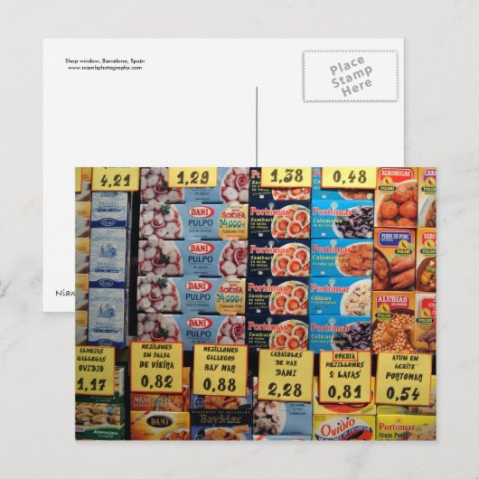Winkelraam, Barcelona, Spanje Briefkaart (Voorkant / Achterkant)