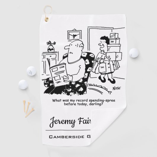 Winkelreis. Record overbesteding. grappig Golfhanddoek (Insitu)