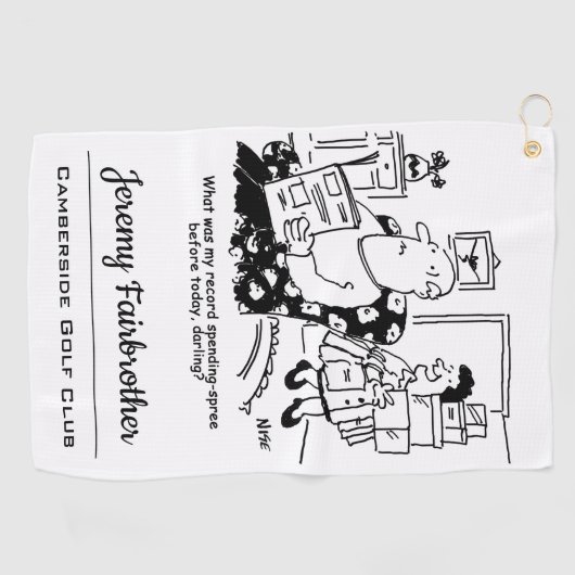 Winkelreis. Record overbesteding. grappig Golfhanddoek (Horizontaal)