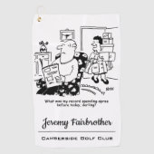 Winkelreis. Record overbesteding. grappig Golfhanddoek (Voorkant)