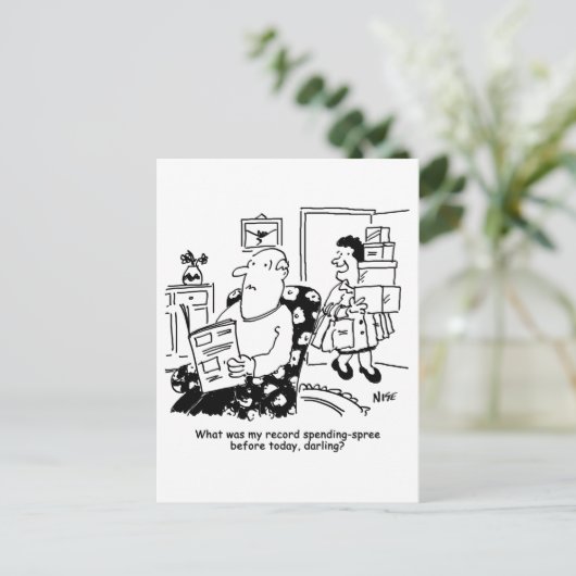 Winkelreis. Record uitgaven. Overbesteding bij win Briefkaart (Staand voorkant)