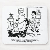 Winkelreis. Record uitgaven. Overbesteding bij win Muismat (Voorkant)