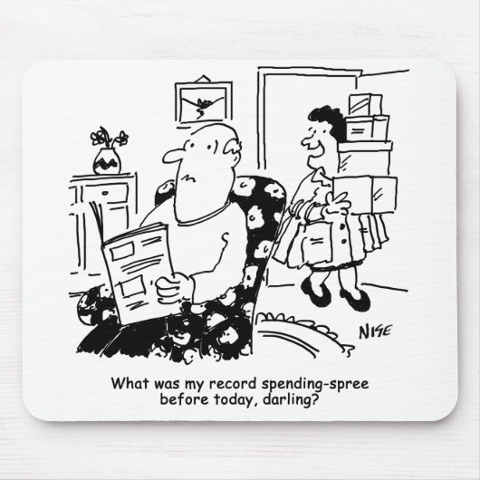 Winkelreis. Record uitgaven. Overbesteding bij win Muismat (Voorkant)