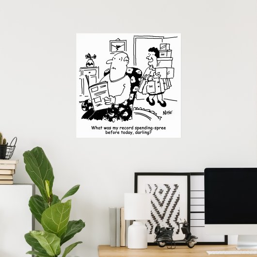 Winkelreis. Record uitgaven. Overbesteding bij win Poster (Thuiskantoor)