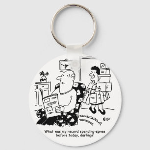 Winkelreis. Record uitgaven. Overbesteding bij win Sleutelhanger