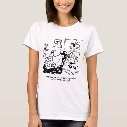 Winkelreis. Record uitgaven. Overbesteding bij win T-shirt (Voorkant)