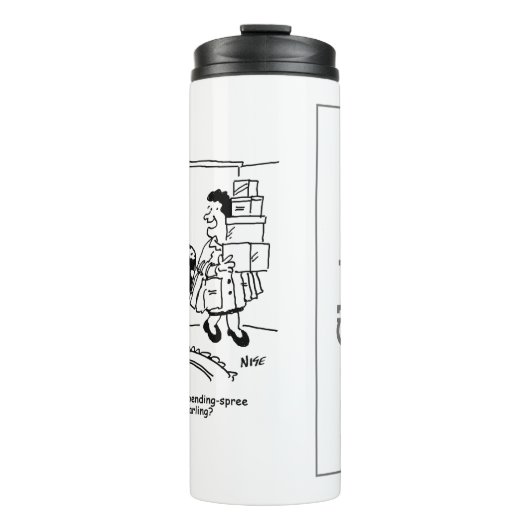 Winkelreis. Record uitgaven. Overbesteding bij win Thermosbeker (Voorkant)