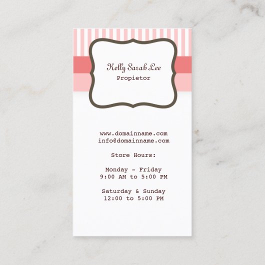 winkelroze streep visitekaartje (Achterkant)