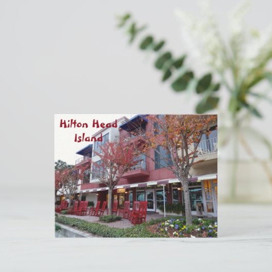Winkels op het Zee van Harbour, Pines Hilton Head  Briefkaart (Staand voorkant)