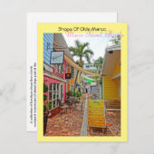 winkels van Olde Marco - Marco Island Florida Briefkaart (Voorkant / Achterkant)